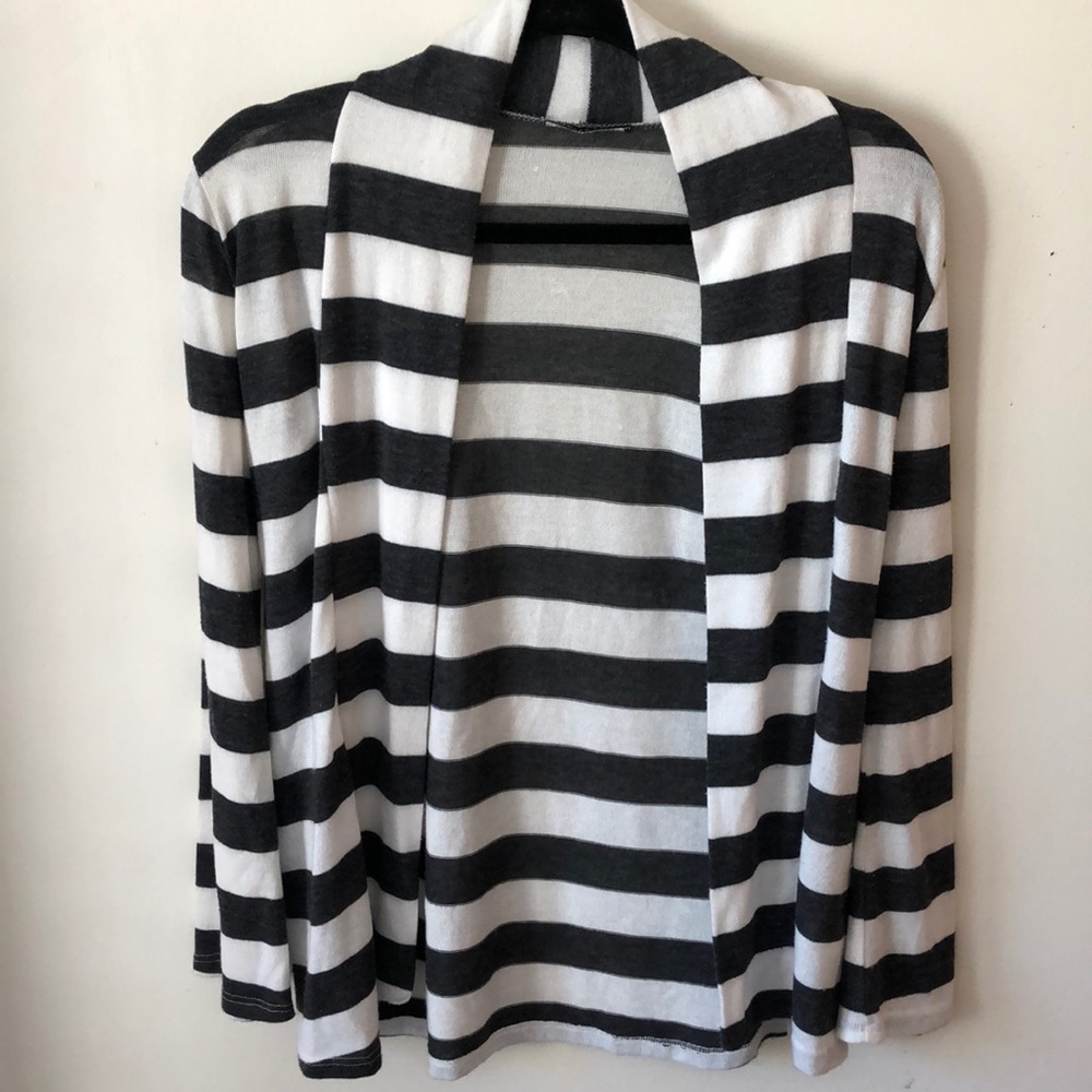 Striped Cardigan Color Block Long Sleeve Sweater